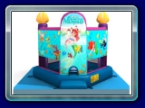 Little Mermaid Bounce - Check out Ariel and her friends! Full 13' x 13' and 12' feet high. Bounce House area Single Lane Dry Slide with safety net all the way down the front.