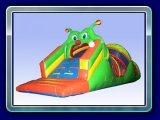 Caterpillar Craze - This new 9 ft. wide x 10 ft. high x 28 ft. long inflatable caterpillar craze. Kids love this amazing Caterpillar. Double the fun with 2 climbs, 2 slides, and a maze of pop-ups.