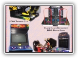 Arcade Games - Games can include Road Runner (Motorcycle Racing Game), Tekken 4 (Fighting Game) Pro Stricker (Mini Bowling), Space Jam, Dance Dance Revolution, Marvel Vs Capcom (Comic Hero Fighting Game), Golden Tee (Golf), Rush 2024 (Car Racing), Wacky Gator and Crane Treasure Chest.